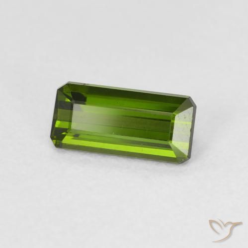 Turmalina Verde oscuro natural de 1.00 ct, Corte Octágono / Esmeralda, VVS-VS