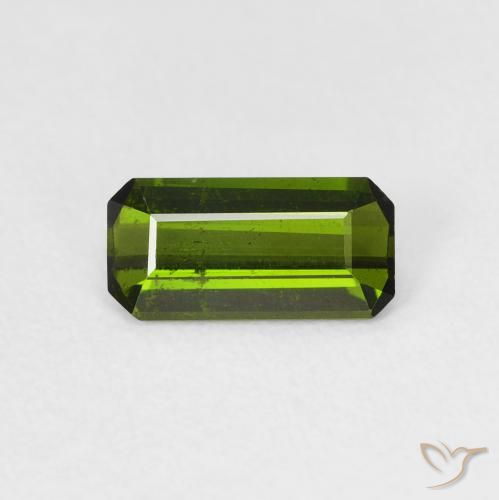 0.78ct Natural Verde amarillento Turmalina, corte esmeralda, VS