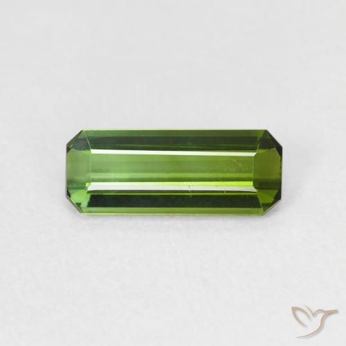 0.88ct Natural Verde bosque Turmalina, corte esmeralda, VVS-VS