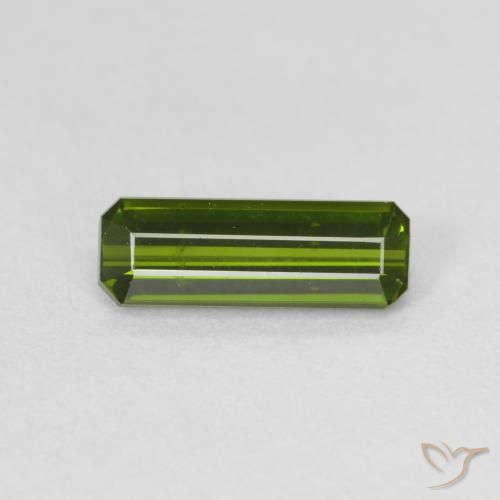 0.90ct Natural Verde cálido Turmalina, corte esmeralda, VVS-VS