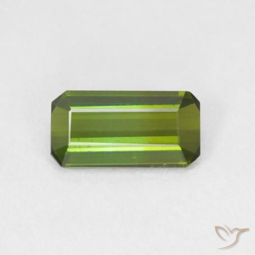 1.03ct Natural Verde bosque Turmalina, corte esmeralda, VVS