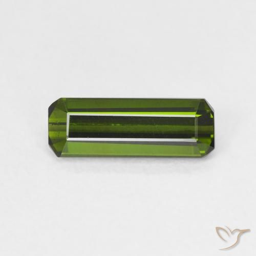 1.15ct Natural Verde amarillento Turmalina, corte esmeralda, VVS-VS