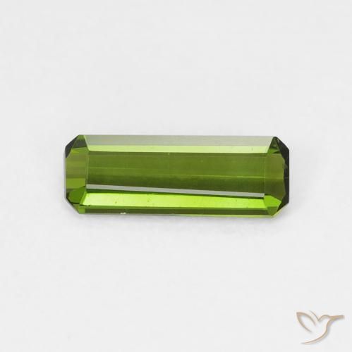 0.67ct Natural Verde bosque Turmalina, corte esmeralda, VVS