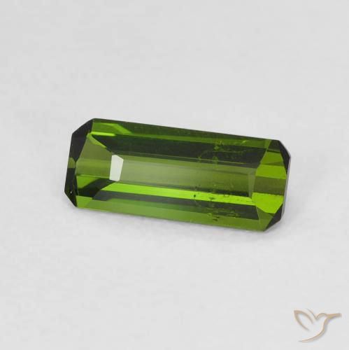 0.69ct Natural Verde medio Turmalina, corte esmeralda, VS