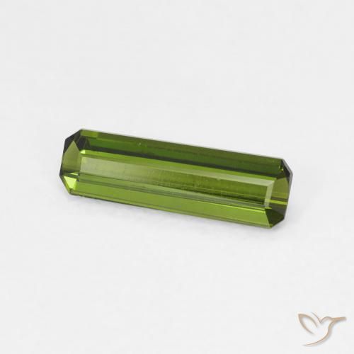Turmalina Verde oscuro natural de 0.74 ct, Corte Octágono / Esmeralda, VVS-VS