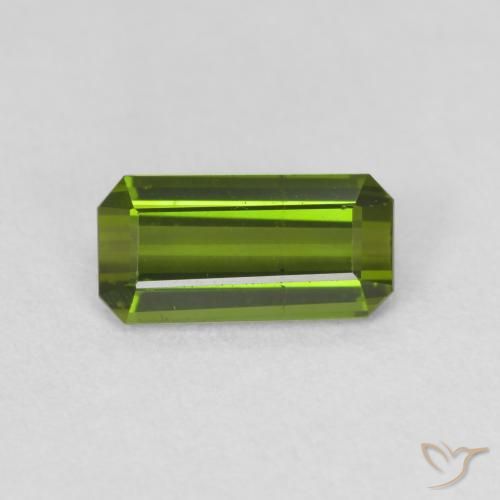 0.98ct Natural Verde cálido Turmalina, corte esmeralda, VS