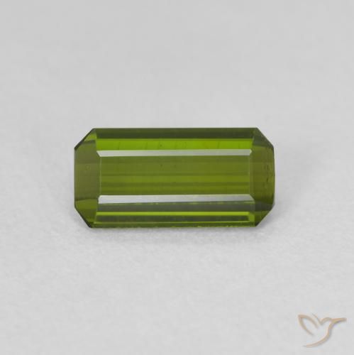 0.84ct Natural Verde bosque Turmalina, corte esmeralda, VS