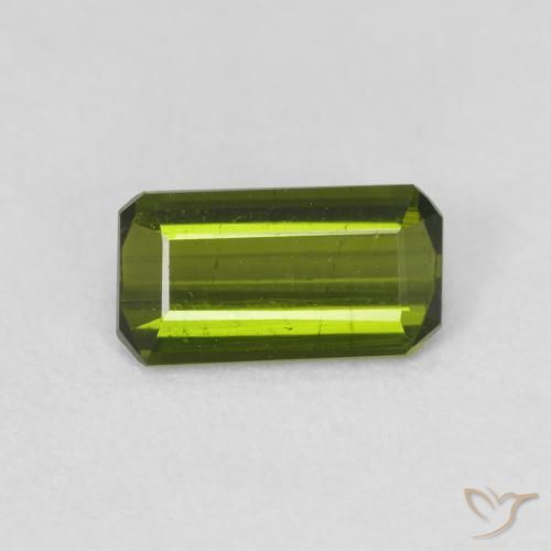 0.72ct Natural Verde bosque Turmalina, corte esmeralda, VS