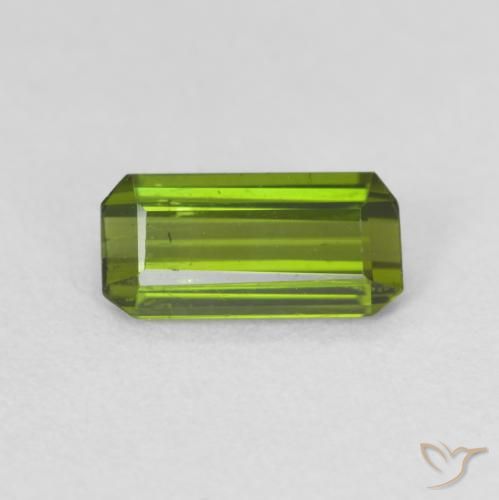 0.65ct Natural Verde cálido Turmalina, corte esmeralda, VS