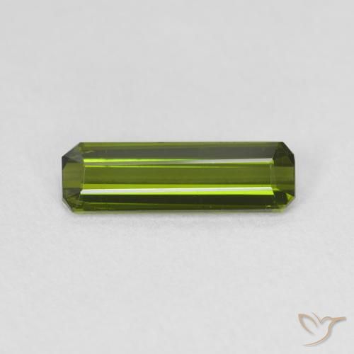 1.04ct Natural Verde bosque Turmalina, corte esmeralda, VS