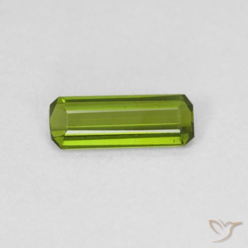 0.59ct Natural Verde medio turmalina, corte esmeralda, VVS