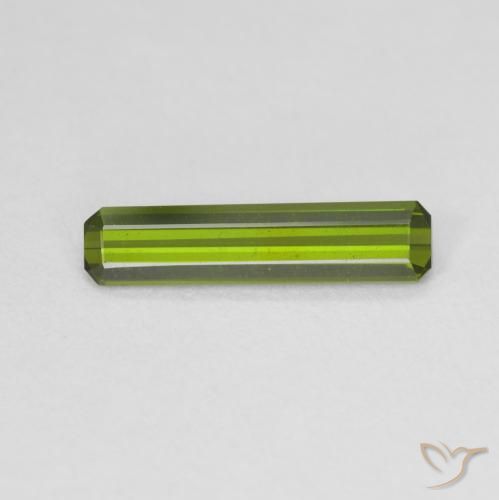 1.08ct Natural Verde amarillento Turmalina, corte esmeralda, VVS