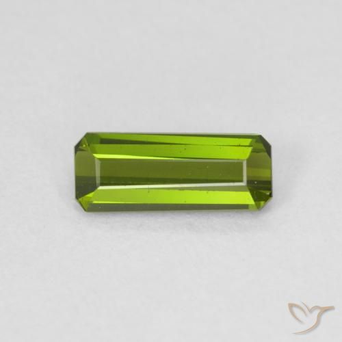 0.77ct Natural Verde amarillento Turmalina, corte esmeralda, VVS