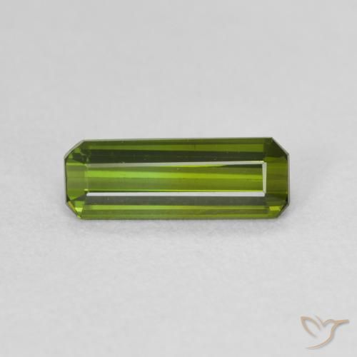 0.98ct Natural Verde amarillento Turmalina, corte esmeralda, VVS