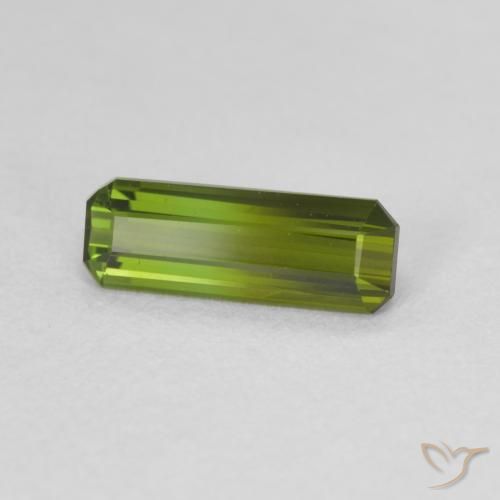 Turmalina Verde amarillento natural de 0.98 ct, Corte Octágono / Esmeralda, VVS