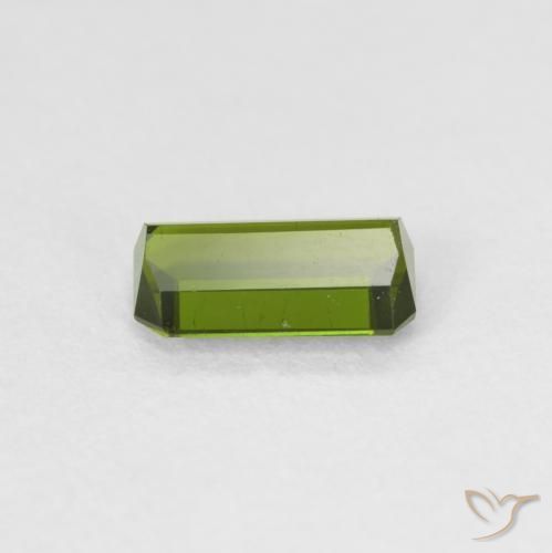 Turmalina Verde amarillento natural de 0.91 ct, Corte Octágono / Esmeralda, VVS