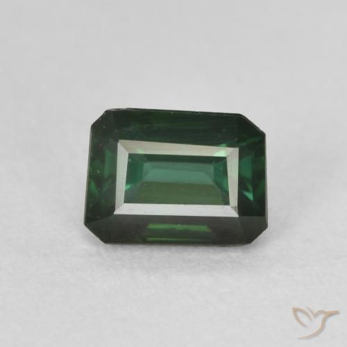 0.95ct Natural Verde bosque frío Turmalina, corte esmeralda, VVS-VS