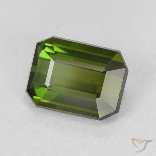 Turmalina Verde amarillento natural de 1.20 ct, Corte Octágono / Esmeralda, VVS-VS