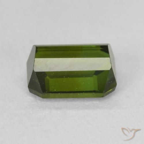 Turmalina Verde amarillento natural de 1.20 ct, Corte Octágono / Esmeralda, VVS-VS