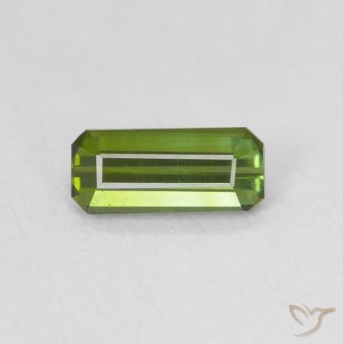 0.66ct Natural Verde amarillento Turmalina, corte esmeralda, VVS