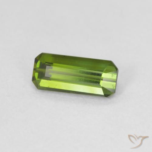 Turmalina Verde amarillento natural de 0.66 ct, Corte Octágono / Esmeralda, VVS