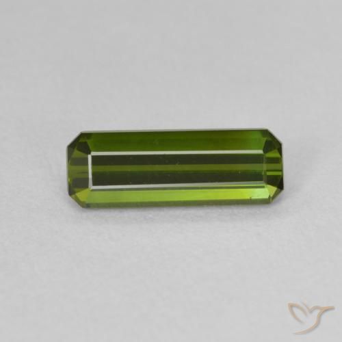 1.11ct Natural Verde medio Turmalina, corte esmeralda, VVS