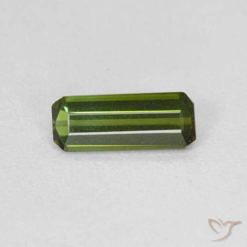 0.62ct Natural Verde oscuro turmalina, Corte Octágono / Esmeralda, VVS, Photo A