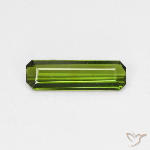 0.78ct Natural Verde medio Turmalina, corte esmeralda, VVS