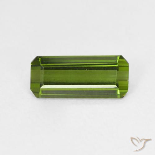 1.08ct Natural Verde medio Turmalina, corte esmeralda, VVS