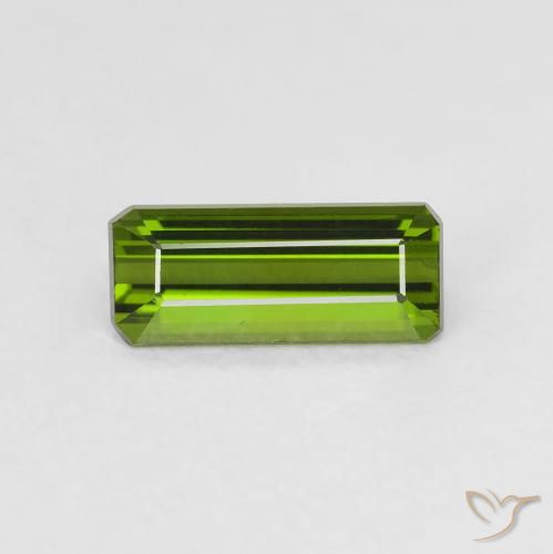 0.95ct Natural Verde oscuro Turmalina, corte esmeralda, VVS