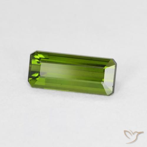 Turmalina Verde oscuro natural de 0.95 ct, Corte Octágono / Esmeralda, VVS