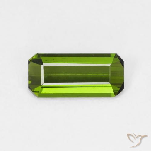 0.77ct Natural Verde oscuro Turmalina, corte esmeralda, VVS