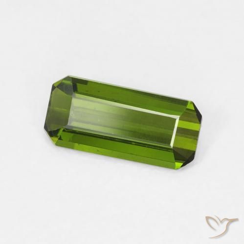 Turmalina Verde oscuro natural de 0.77 ct, Corte Octágono / Esmeralda, VVS