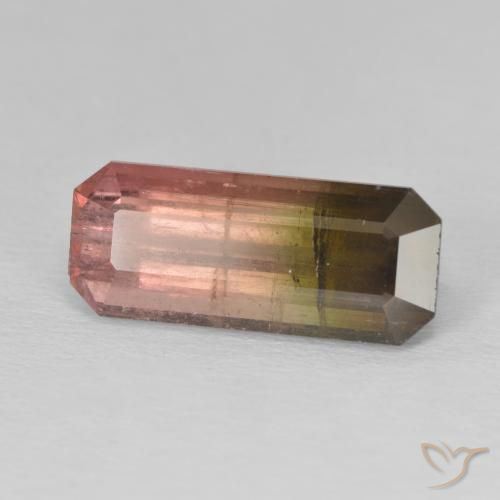 Turmalina Bicolor natural de 7.99 ct, Corte Octágono / Esmeralda, SI