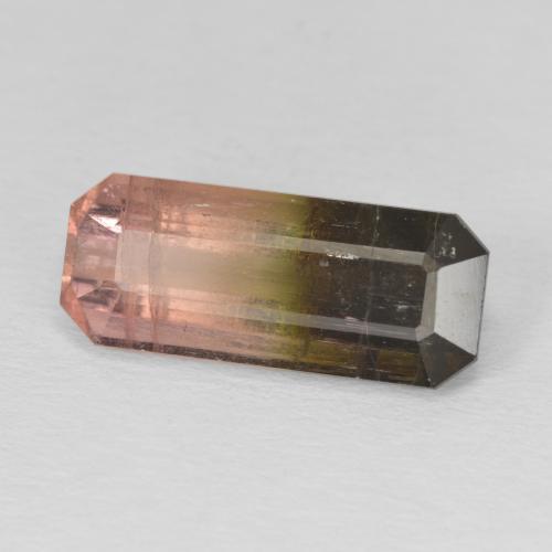 Turmalina Bicolor natural de 5.84 ct, Corte Octágono / Esmeralda, SI