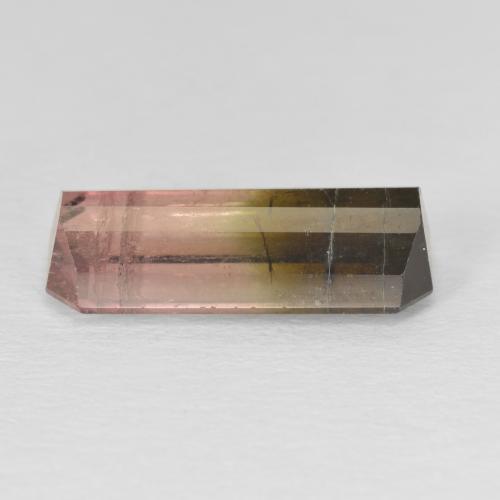 Turmalina Bicolor natural de 5.84 ct, Corte Octágono / Esmeralda, SI