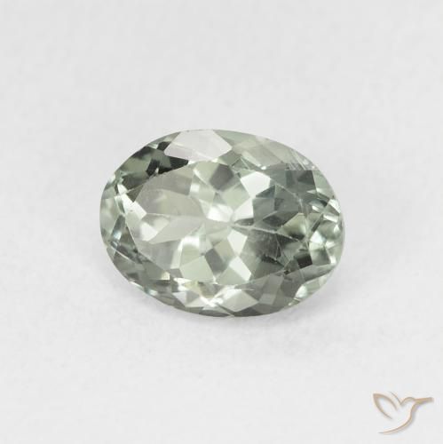 Turmalina Gris-verde medio natural de 1.38 ct, Ovalada, VS