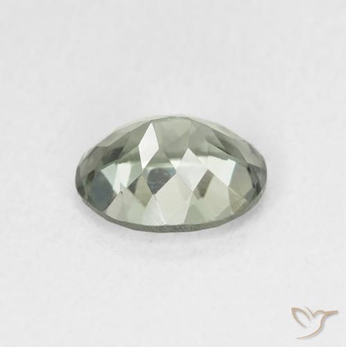 Turmalina Gris-verde medio natural de 1.38 ct, Ovalada, VS