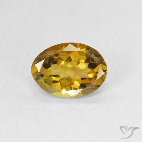 0.96ct Natural Dorado verdoso turmalina, Ovalada, VS