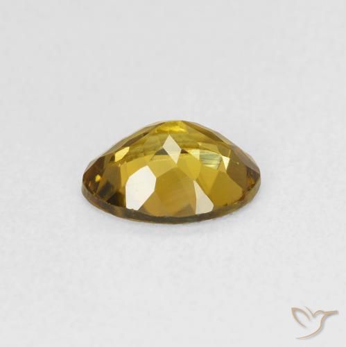 Turmalina Dorado verdoso natural de 0.96 ct, Ovalada, VS