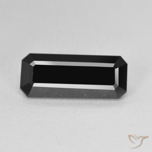 3.58ct Natural Chorlo Turmalina, corte esmeralda, Opaco