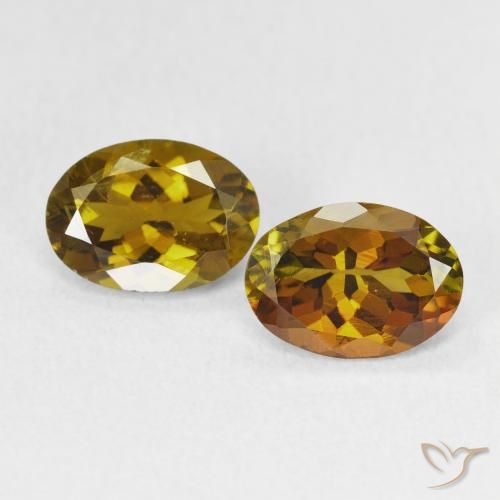 2.08ctw Natural Dorado medio turmalina, Ovalada, VS