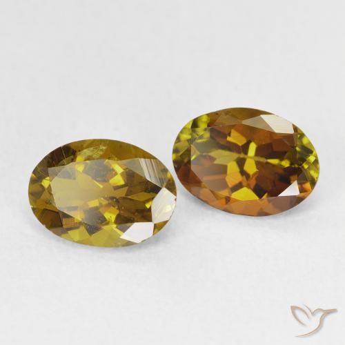 Gemas de Turmalina Dorado medio natural de 2.08 ct, Ovalada, VS