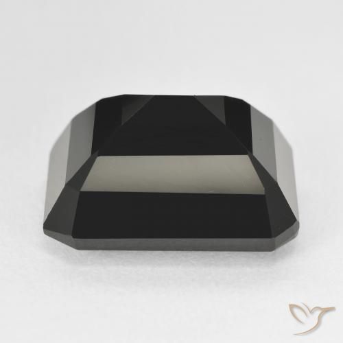 Turmalina Chorlo natural de 13.41 ct, Corte Octágono / Esmeralda, Opaco