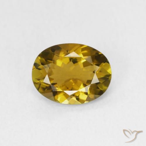 1.02ct Natural Dorado medio turmalina, Ovalada, VVS-VS