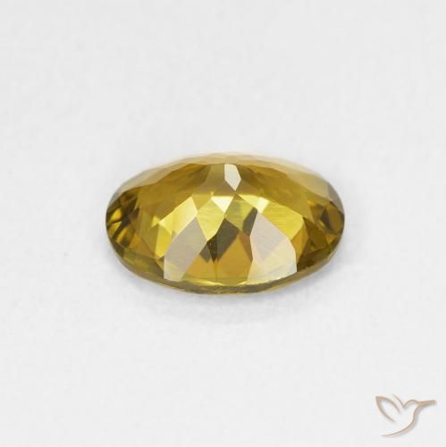 Turmalina Dorado medio natural de 1.02 ct, Ovalada, VVS-VS