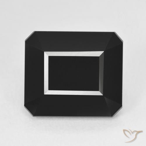 9.56ct Natural Chorlo Turmalina, corte esmeralda, Opaco