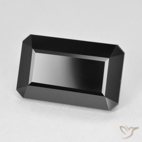 Turmalina Chorlo natural de 9.61 ct, Corte Octágono / Esmeralda, Opaco