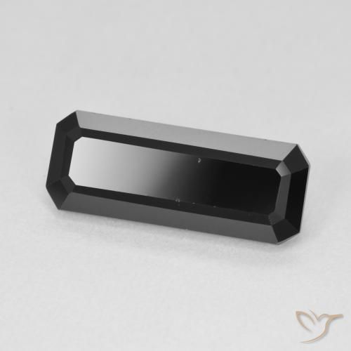 Turmalina Chorlo natural de 4.34 ct, Corte Octágono / Esmeralda, Opaco