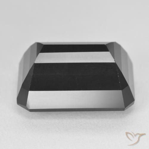 Turmalina Chorlo natural de 25.38 ct, Corte Octágono / Esmeralda, Opaco